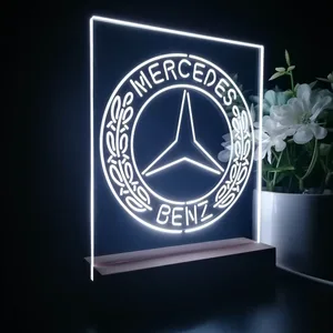 Mercedes Benz Old Logo LED Desk Light