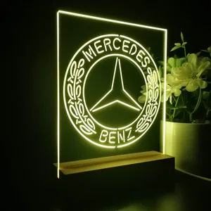 Mercedes Benz Old Logo LED Desk Light