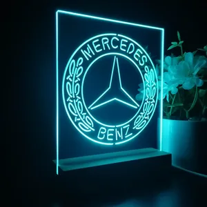 Mercedes Benz Old Logo LED Desk Light