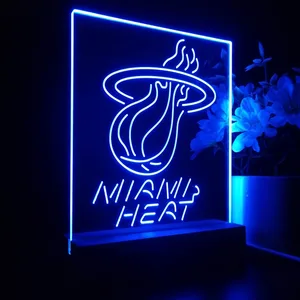 Miami Heat Logo LED Desk Light