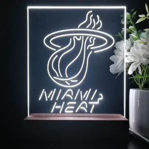 Miami Heat Logo LED Desk Light
