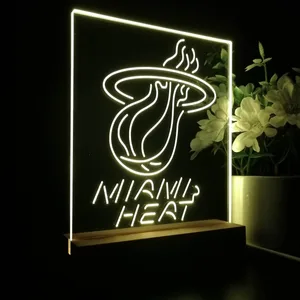 Miami Heat Logo LED Desk Light