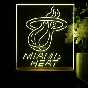 Miami Heat Logo LED Desk Light