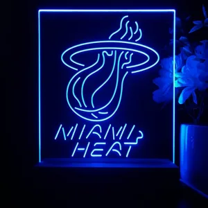 Miami Heat Logo LED Desk Light