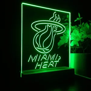 Miami Heat Logo LED Desk Light