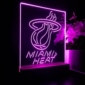 Miami Heat Logo LED Desk Light