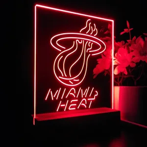 Miami Heat Logo LED Desk Light