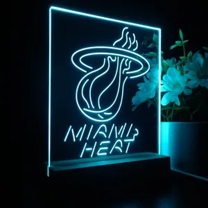Miami Heat Logo LED Desk Light