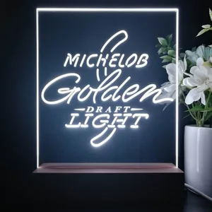 Michelob Ultra Golden Draft Light Logo LED Desk Light