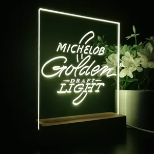 Michelob Ultra Golden Draft Light Logo LED Desk Light