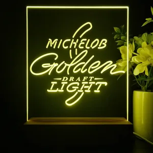 Michelob Ultra Golden Draft Light Logo LED Desk Light
