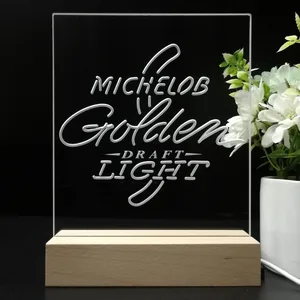 Michelob Ultra Golden Draft Light Logo LED Desk Light