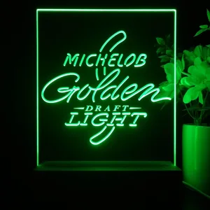 Michelob Ultra Golden Draft Light Logo LED Desk Light