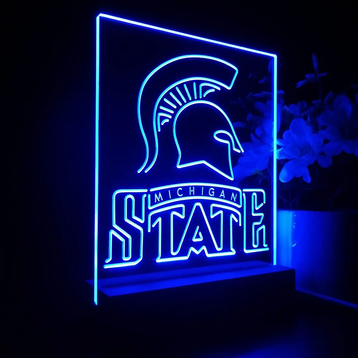 Michigan State Spartans Logo LED Desk Light