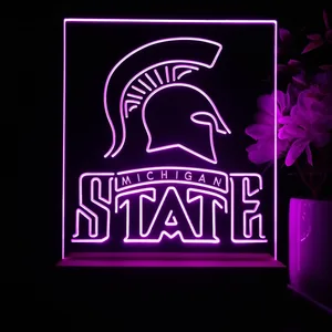 Michigan State Spartans Logo LED Desk Light