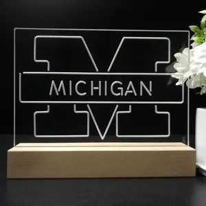 Michigan Wolverines Logo 2 LED Desk Light