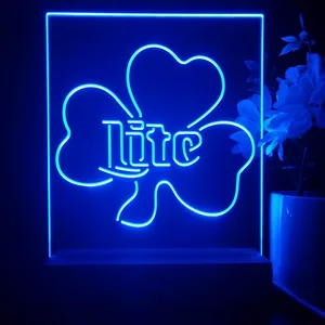 Miller Lite Shamrock LED Desk Light