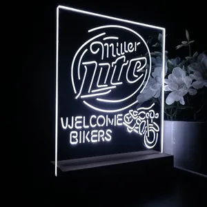 Miller Lite Welcome Bikers LED Desk Light