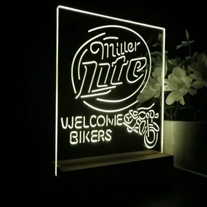 Miller Lite Welcome Bikers LED Desk Light