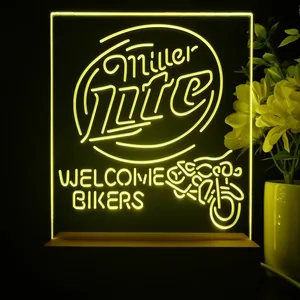 Miller Lite Welcome Bikers LED Desk Light