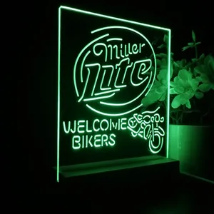 Miller Lite Welcome Bikers LED Desk Light