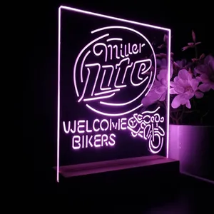 Miller Lite Welcome Bikers LED Desk Light