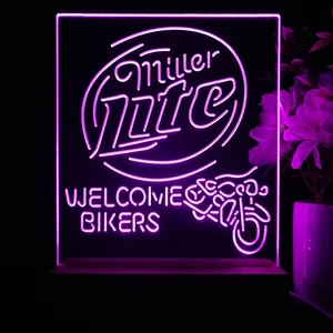 Miller Lite Welcome Bikers LED Desk Light