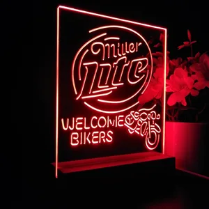 Miller Lite Welcome Bikers LED Desk Light