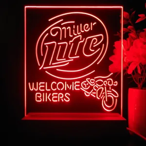 Miller Lite Welcome Bikers LED Desk Light