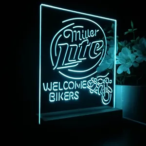 Miller Lite Welcome Bikers LED Desk Light