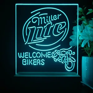Miller Lite Welcome Bikers LED Desk Light