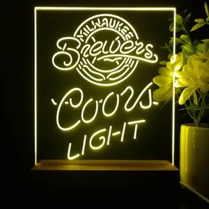 Milwaukee Brewers Coors Light LED Desk Light - Legacy Edition