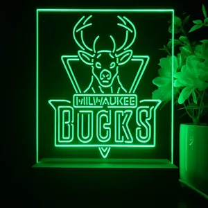 Milwaukee Bucks Logo LED Desk Light