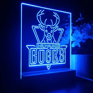 Milwaukee Bucks Logo LED Desk Light
