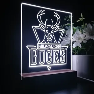 Milwaukee Bucks Logo LED Desk Light