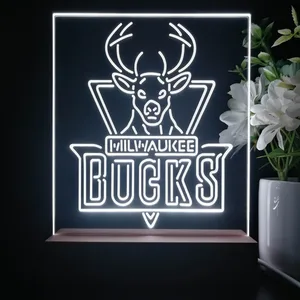 Milwaukee Bucks Logo LED Desk Light