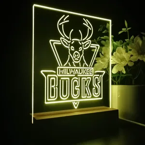 Milwaukee Bucks Logo LED Desk Light