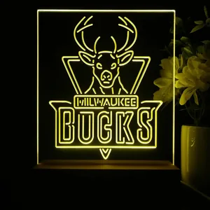 Milwaukee Bucks Logo LED Desk Light