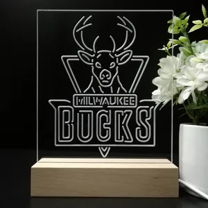Milwaukee Bucks Logo LED Desk Light