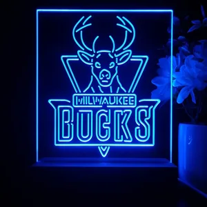 Milwaukee Bucks Logo LED Desk Light