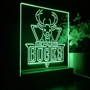 Milwaukee Bucks Logo LED Desk Light