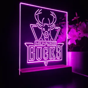 Milwaukee Bucks Logo LED Desk Light