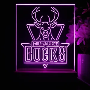 Milwaukee Bucks Logo LED Desk Light