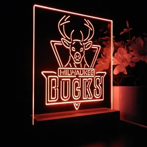 Milwaukee Bucks Logo LED Desk Light