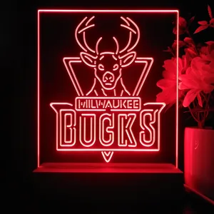 Milwaukee Bucks Logo LED Desk Light