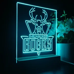 Milwaukee Bucks Logo LED Desk Light
