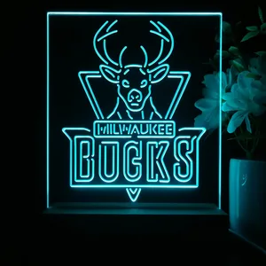 Milwaukee Bucks Logo LED Desk Light