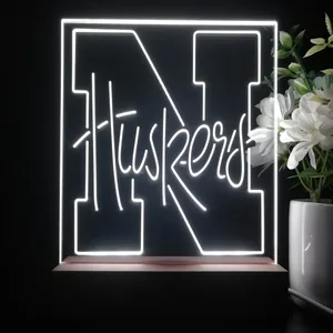 Nebraska Cornhuskers Logo LED Desk Light