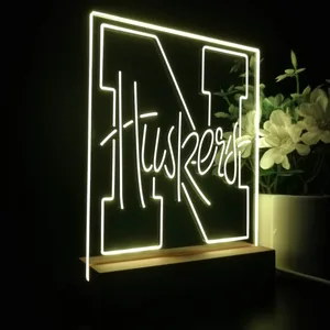 Nebraska Cornhuskers Logo LED Desk Light