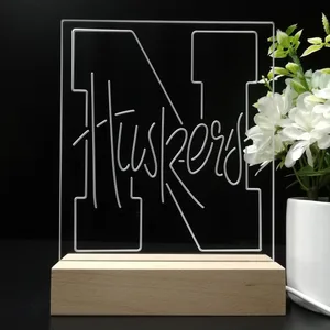 Nebraska Cornhuskers Logo LED Desk Light